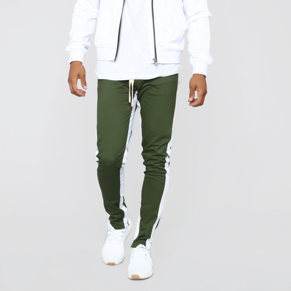 Travis Twill Joggers - Olive/White